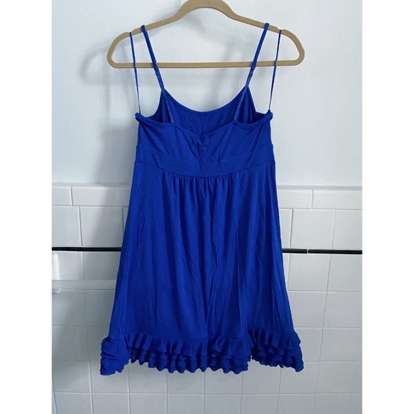 Cobalt Blue Ruffle Hem Mini Dress - Picture 2 of 3